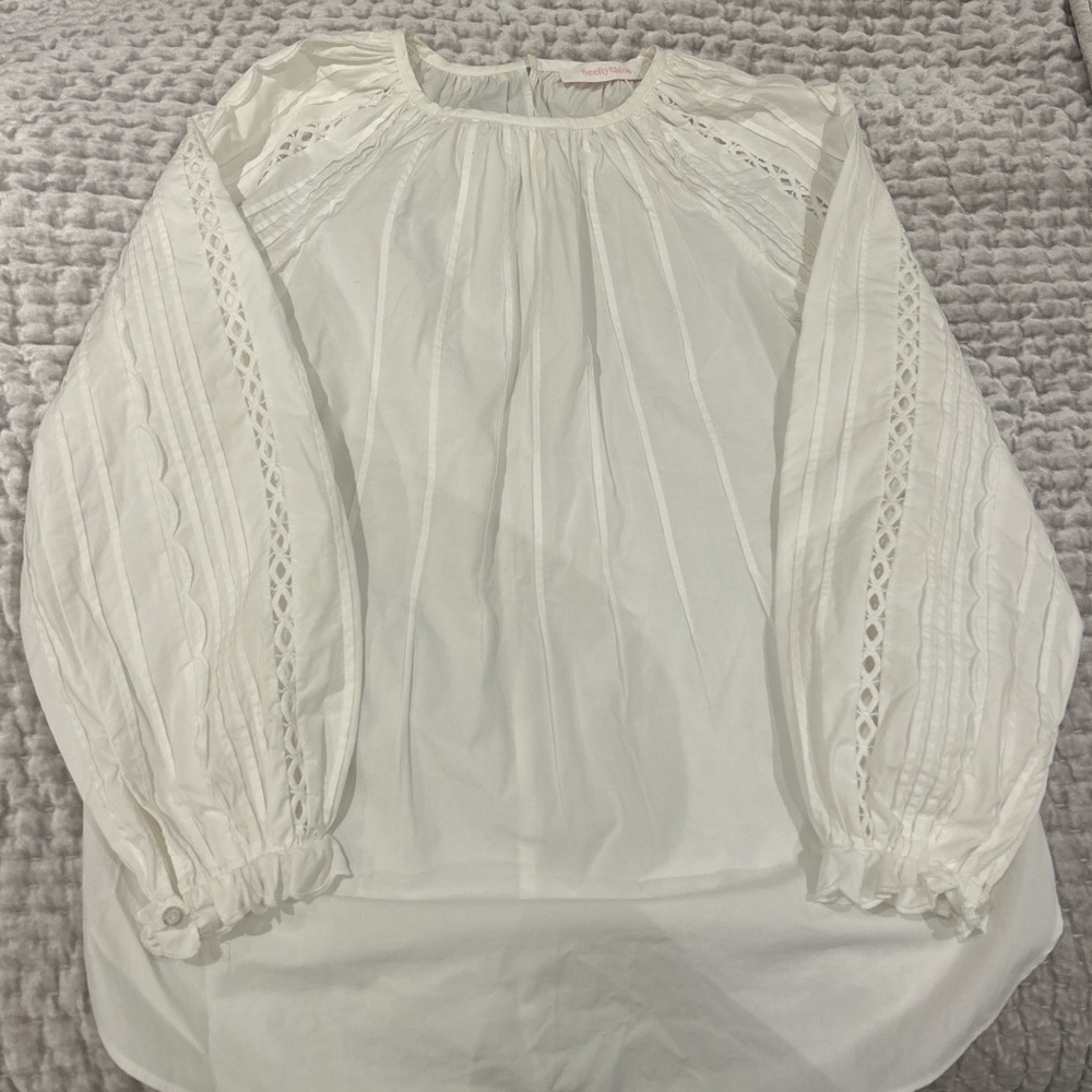 Cotton White Long Sleeve Blouse